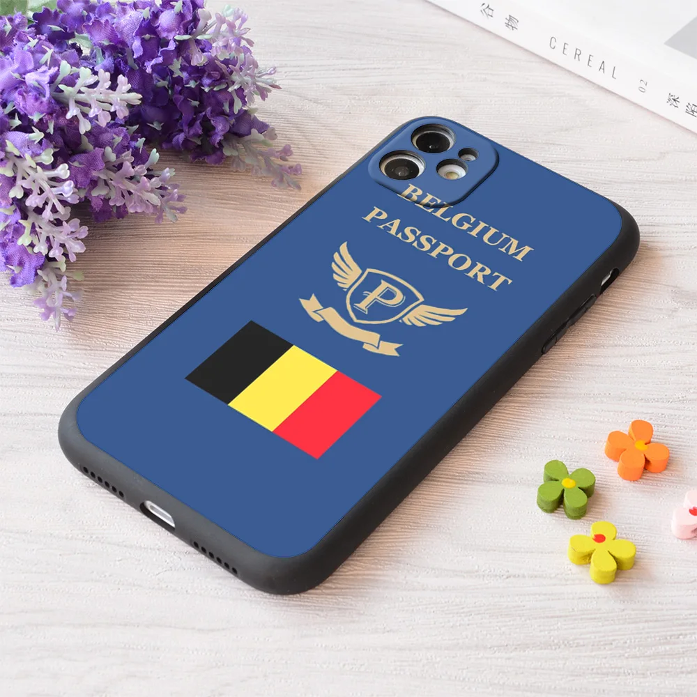 

For iPhone Belgium Passport Print Soft Matt Apple Case