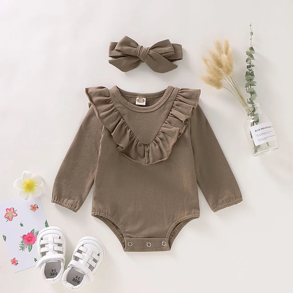 Комплект одежды с цветочным принтом для новорожденных 2019 г. одежда маленьких