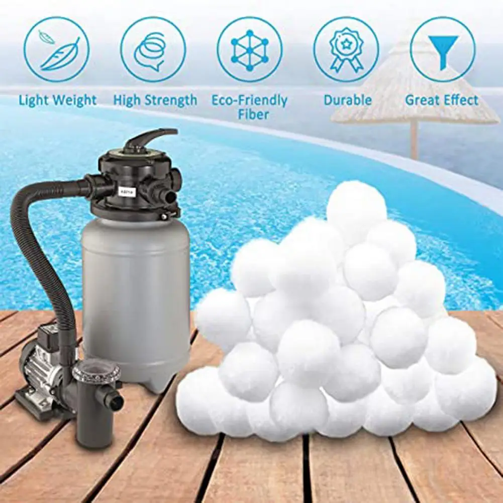 

1 Bag White Filter Balls Pool Cleaning Balls Replacement Polyester Recycled Water Filter for Swimming Pool