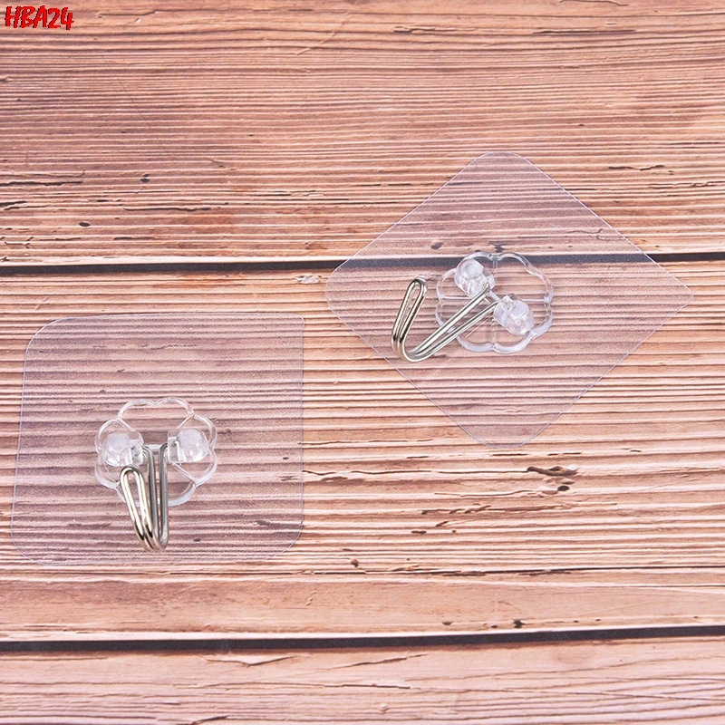 

10PCS Hook Strong Transparent Suction Wall Sucker Hanger Waterproof Adhesive Heavy Load Rack Stainless Steel Hook