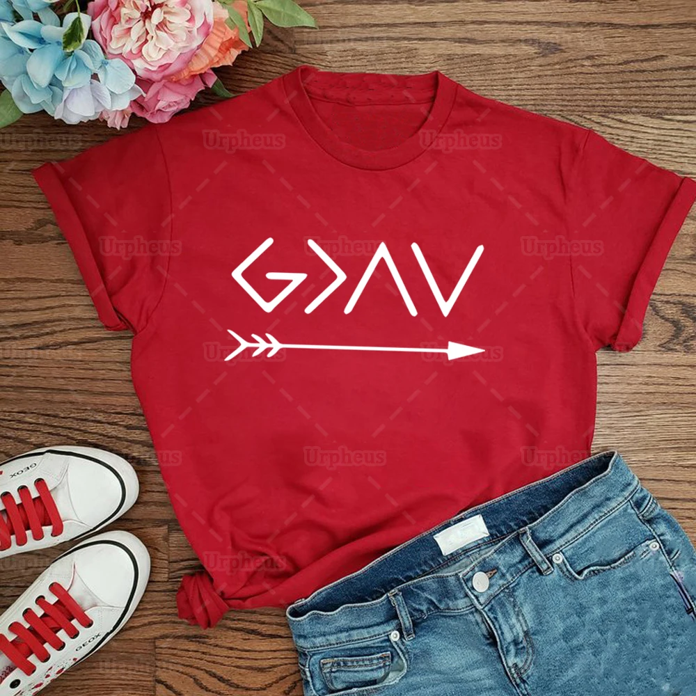 Футболка с надписью God Is more Than High и The Lows Greater Летняя футболка короткими рукавами в