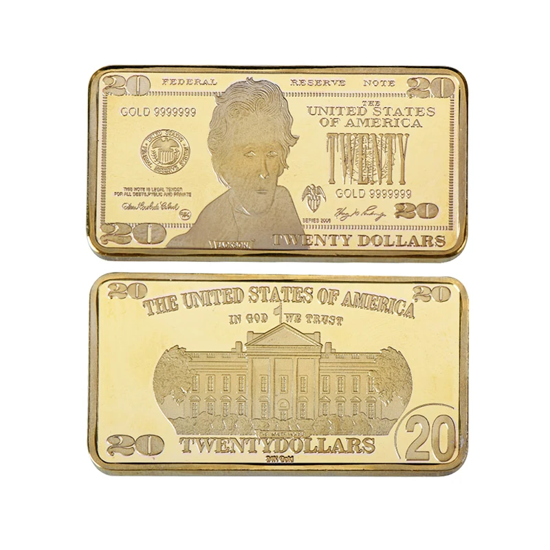 gold bar 5 WR 7 шт./лот долларов США ВЫЗОВ Золотой бар с монетницей Америка коллекционные монеты слиток Набор сувениры подарки дропшиппинг - Цвет: gold bar 5