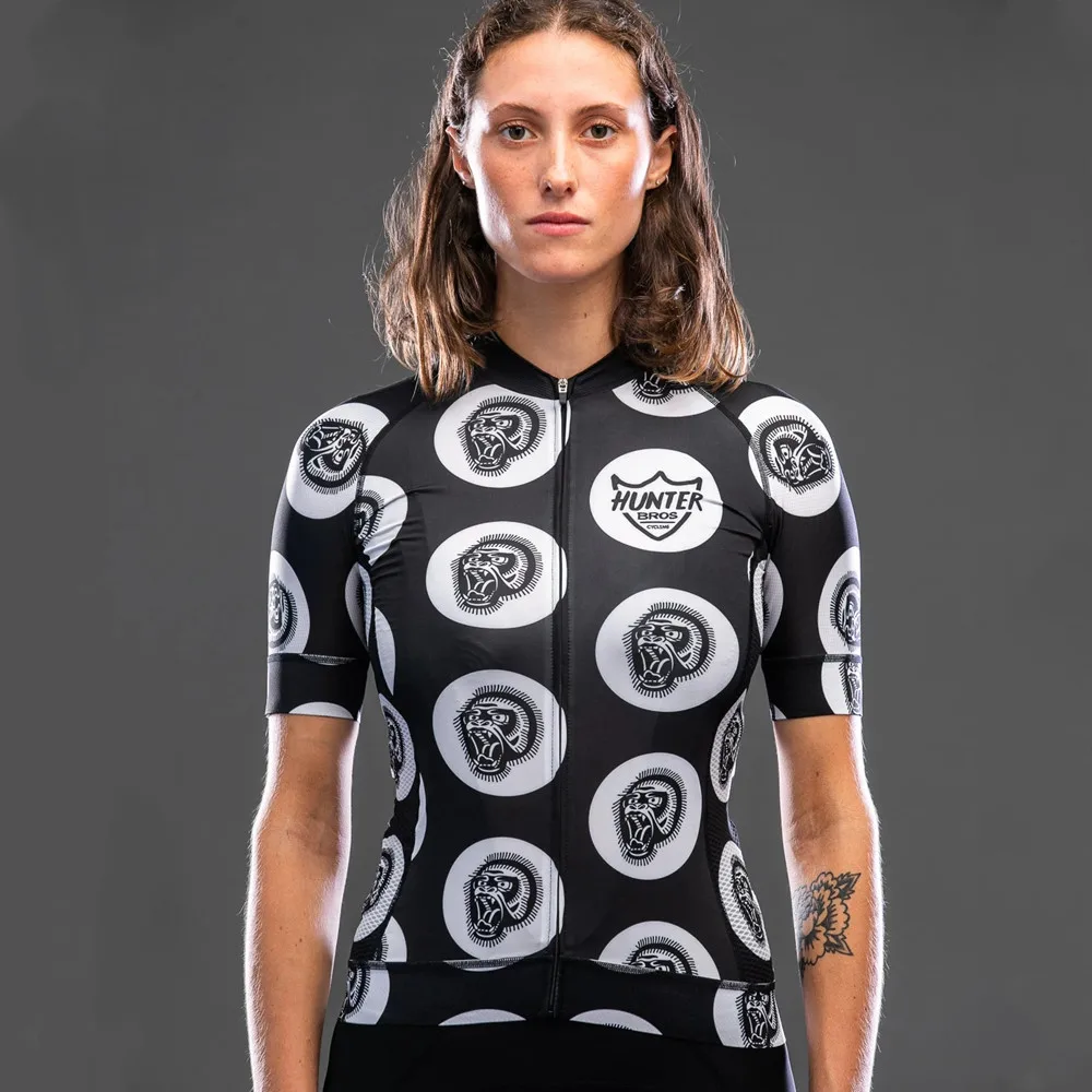 

Женская трикотажная футболка для велоспорта, с коротким рукавом