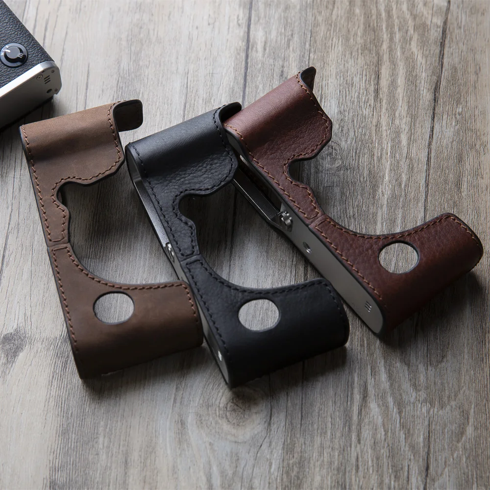 

Genuine Leather Camera case For Fujifilm XT10 XT20 XT30 Handmade Video Half BagRetro Vintage Bottom Case