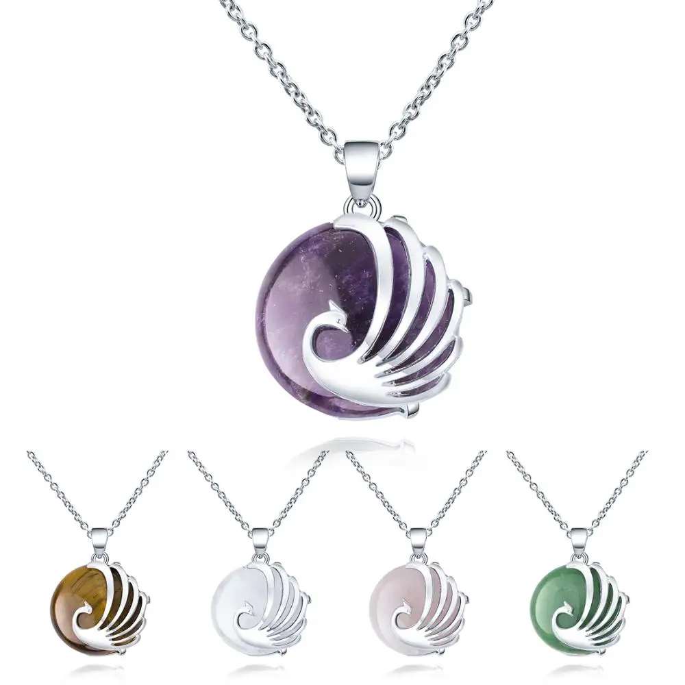 Натуральный кристалл камень кулон ожерелье аметист розовый кварц Reiki Исцеление