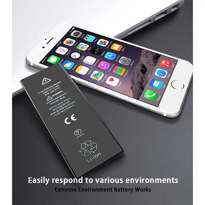Новый 100% класса AAA аккумулятор для телефона iPhone 5S 6 6S 6P 6SP 7 8 Plus X XS XR Max Замена