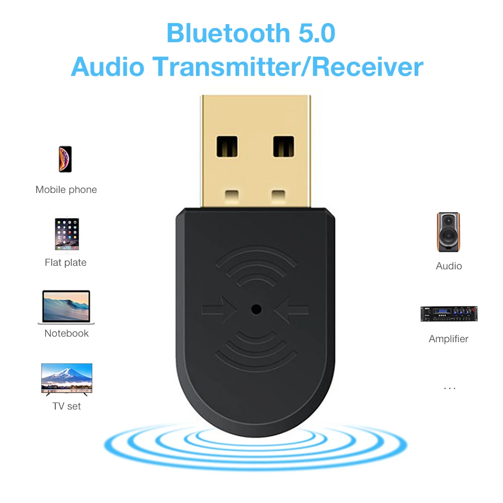Беспроводной usb адаптер Bluetooth для ПК ключ 5 0 аудио приемник передатчик Встроенный