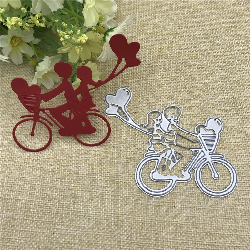 

DIY Bicycle love Metal Cutting die keychain shaker Heart Paper Key Chain Scrapbook Paper Craft Card Punch Art Knife Cutter