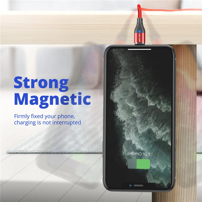 Кабель для зарядки USLION USB Type A/ C/ Micro USB/ Lghting 3A нейлон 0.5/ 1/ 2 м|Кабели мобильных