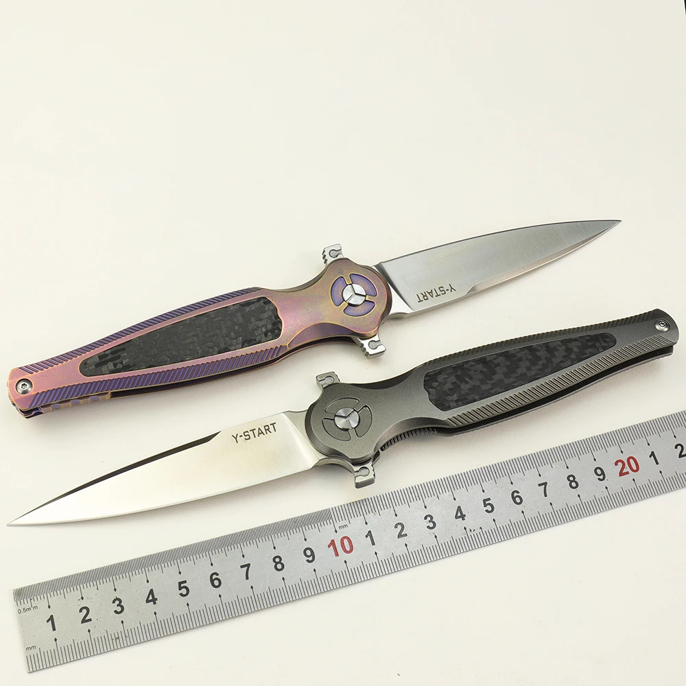 

Y-START S35VN Blade Hunting Folding Knives Titanium Handle Outdoor Camping Gift EDC Tool
