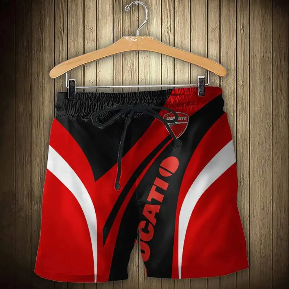 

Men's New Ducati Motorcycle Logo Digital Printing Casual Shorts Fashion high-quality hip-hop Beach Pants Brand men's Clothing