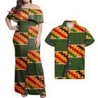 HYCOOL Kente Африканский Племенной Анкара 2021 Новое летнее женское платье сексуальное Клубное платье с открытыми плечами вечернее платье миди знаменитости