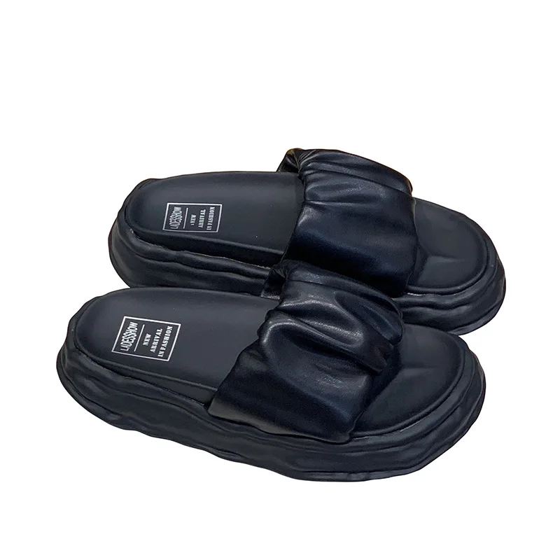 

Thick-soled Slippers Women's Outer Wear 2021 Summer New Fashion All-match Open-toed Casual Sandals Thick-soled Lazy Shoes Trend