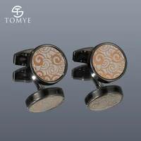 cufflinks for men tomye xk20s044 high quality round decorative pattern metal shirt cuff links for gifts