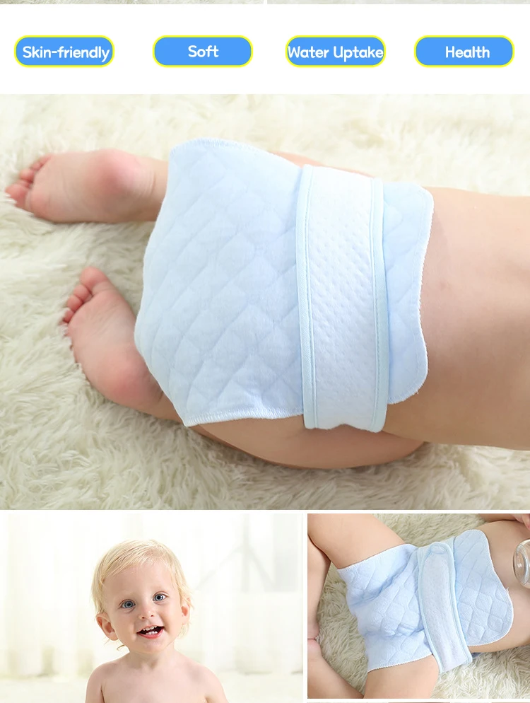 [usurpon] 5 pcs Cotton Insert Reusable Colored Baby Fitted Diaper Insert ECO Cotton Absorbent Newborn Diaper Insert