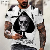 fashion poker ace of spades playing cards 3d mens t shirt summer polyester oversized tshirt streetwear trendy men clothing top