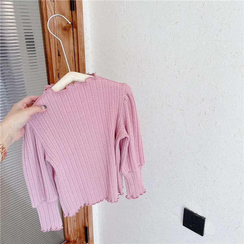 

Koodykids Spring Girl Long Sleeve Shirt Vintage Solid Blouses Simple Shirt Baby Girls Soft Knitting Outfit Tops Autumn 2021 New