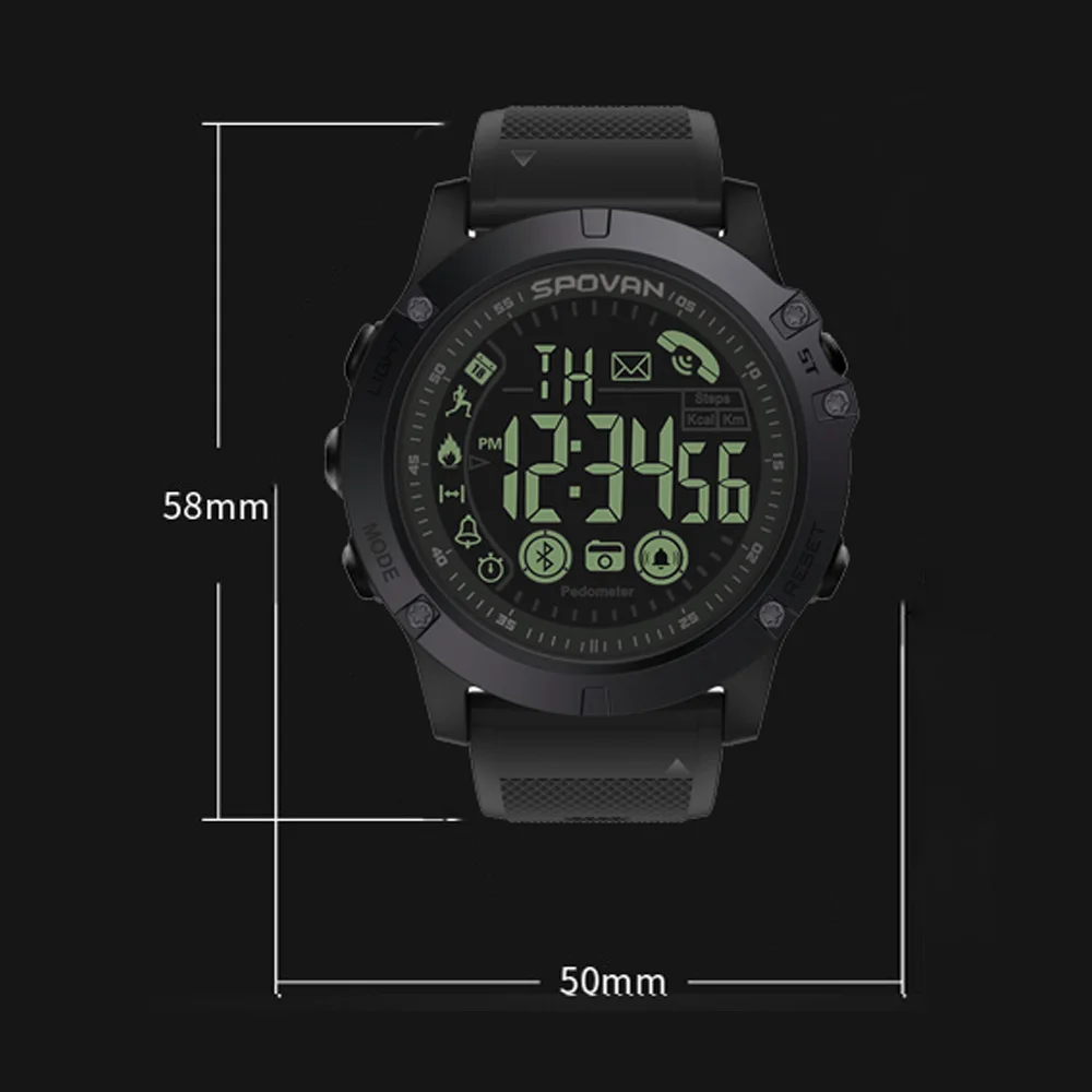Spovan спортивные Смарт-часы для мужчин IP67 водонепроницаемые напоминания о звонках
