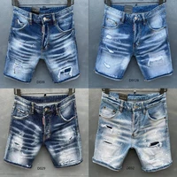 mens italian straight jeans blue paint skinny shorts dsquared2