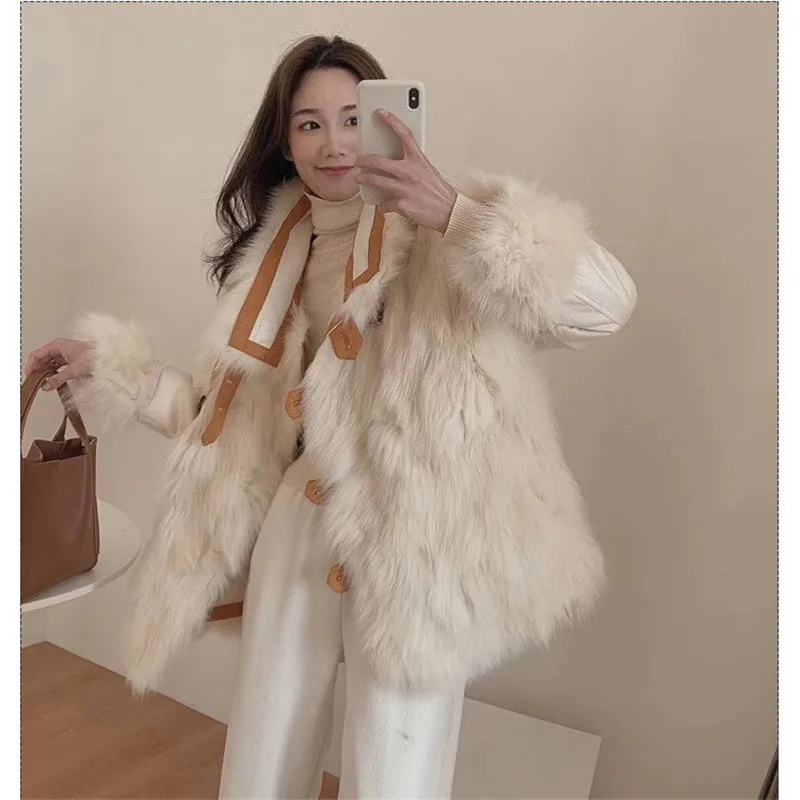 

2022 New Double Sides Wear Raccoon Fur Coats Parkas Women Thick Real Fur Jackets Overcome Female Fashion Warm Outwear Winter