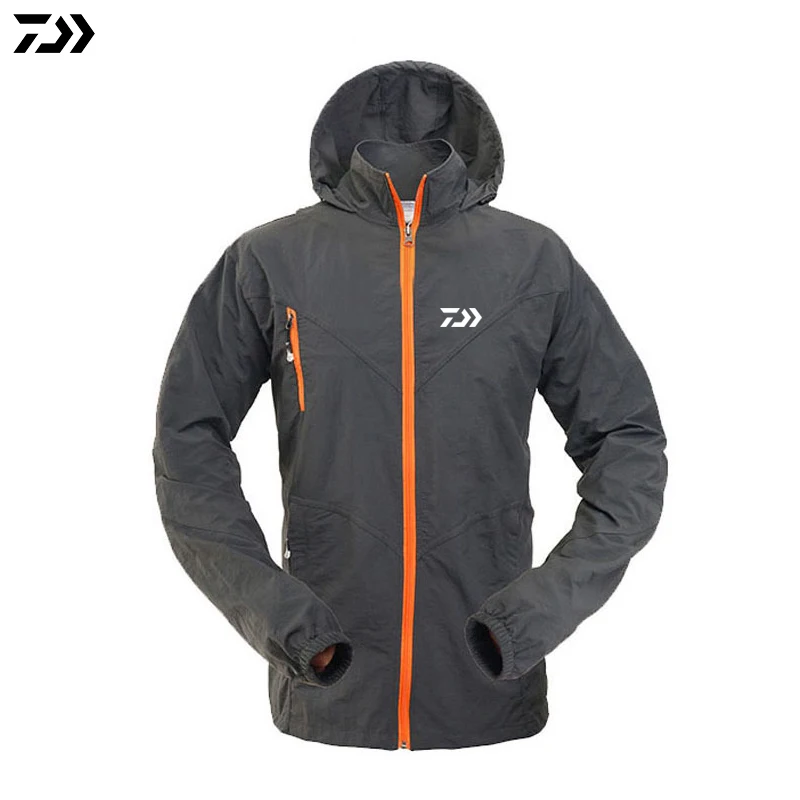 Gray Top Daiwa куртка,, дышащая, для рыбалки, водонепроницаемая, защита от солнца, УФ-защита, для улицы, мужские, ветрозащитные куртки, набор, Спортивная, для рыбалки, куртка, брюки - Цвет: Gray Top