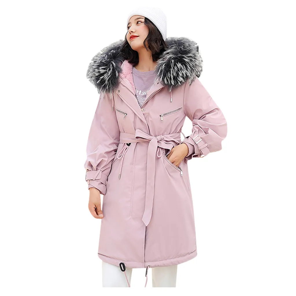 Женский пуховик JAYCOSIN длинная однотонная верхняя одежда с искусственным