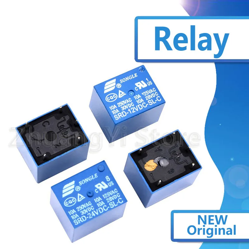 5 шт./Лот, совершенно новое оригинальное реле, Φ 5V 9V 12V 24V 10A 250VAC 4PIN T73