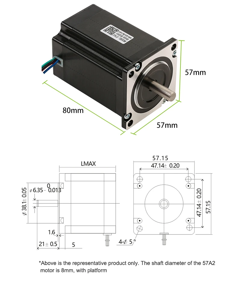 Rtelligent 57CM18 Nema 23 шаговый двигатель 0.9NM-2.2NM 4-свинцовый 57 мм фланцевый шаговый двигатель для гравировального фрезерного станка с ЧПУ