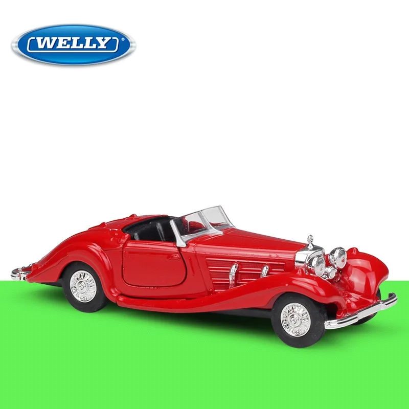 

Welly 1:36 Diecast 1936 500K Vintage Vehicle Red High Simulator Alloy Metal Model Car Pull back Car