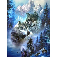 gatyztory wolf animal painting by numbers kit for adults handpainted home decoration diy framed acrylic paint color on canvas
