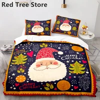 christmas santa claus bedding set 3d print bedclothes happy new year bedroom single double size duvet cover 23pcs no bed sheet