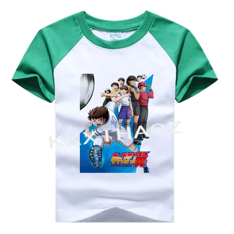 

Летняя футболка с аниме капитаном Цубаса, Детская футболка с коротким рукавом для отдыха, футболки для мальчиков и девочек