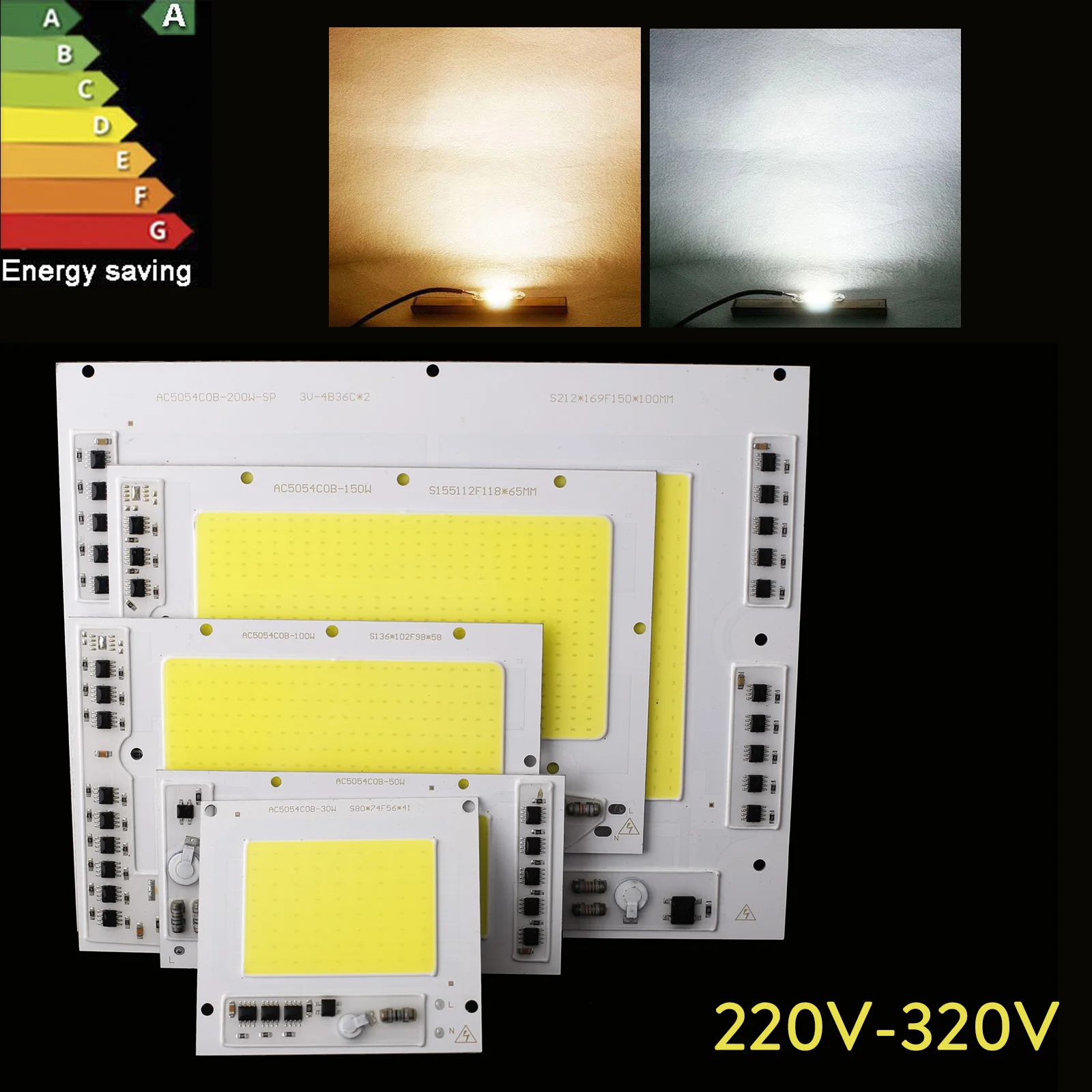 COB LED Chip 50 Вт 100 150 200 Smart IC Driverless 220 В Высококачественная лампа DIY наружный прожектор