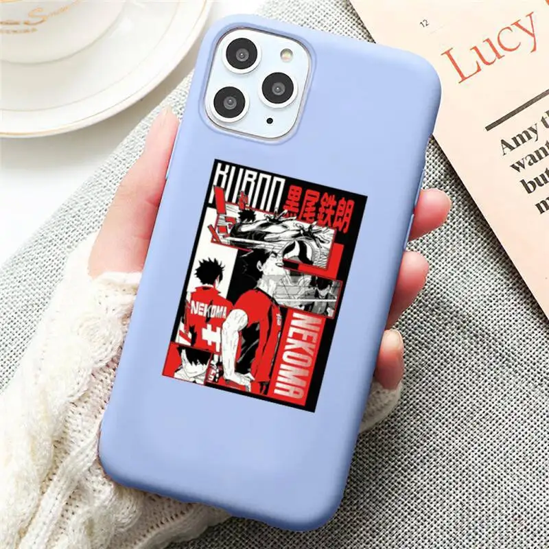 

Volleyball Oya Oya Oya Haikyuu anime Phone Case Candy Color for iPhone 6 7 8 11 12 s mini pro X XS XR MAX Plus