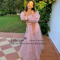 2020 off the shoulder pink tulle prom dresses sexy vestidos sheer bodice formal party gowns woman evening dress robe de soiree