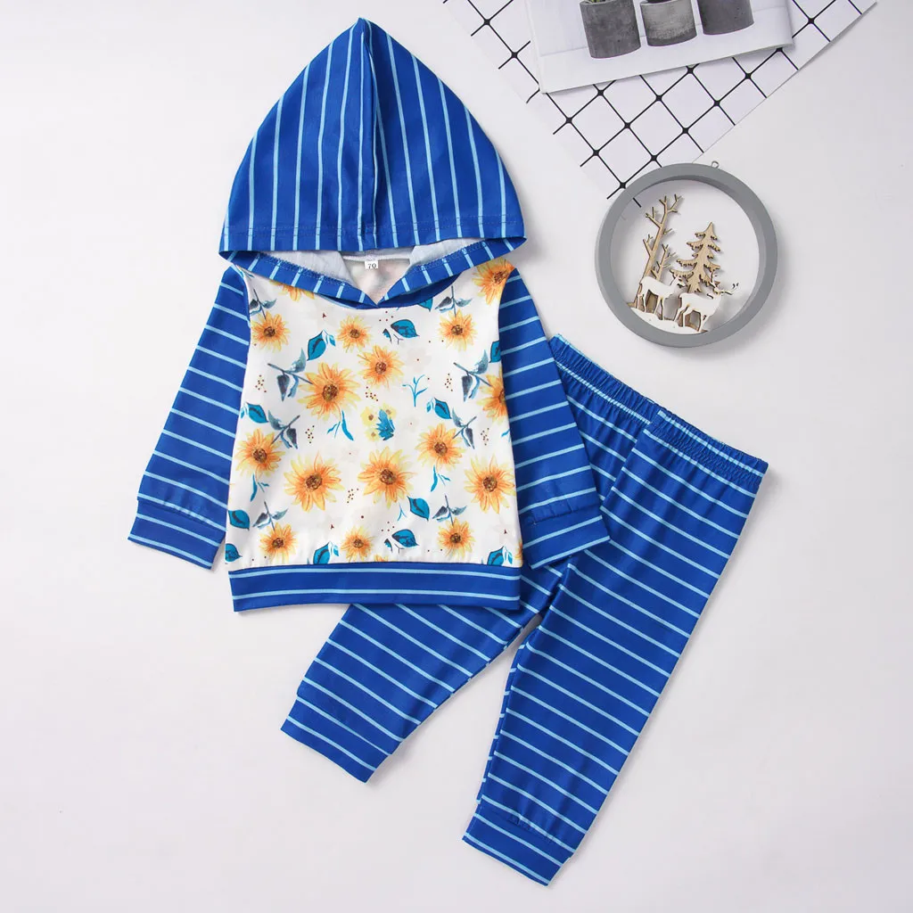 Модный осенне-зимний полосатый свитер с капюшоном для новорожденных мальчиков и