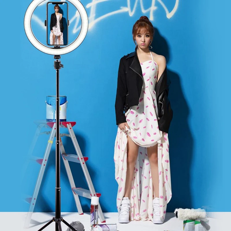 Горячий-10 дюймов селфи светодиодный кольцевой светильник с штативом и