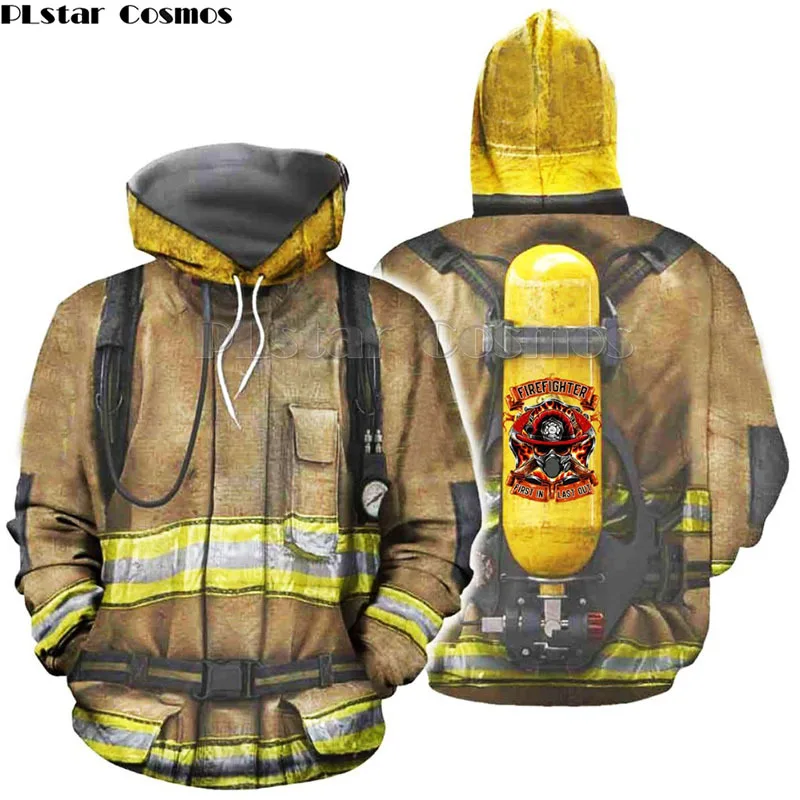 Комплекты для всей семьи детская одежда костюм пожарного толстовки с 3D-принтом