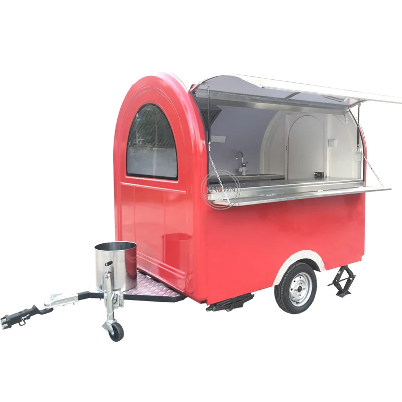 

New design 230cm long food trailer food kiosk mobile food cart food van trailer for sale