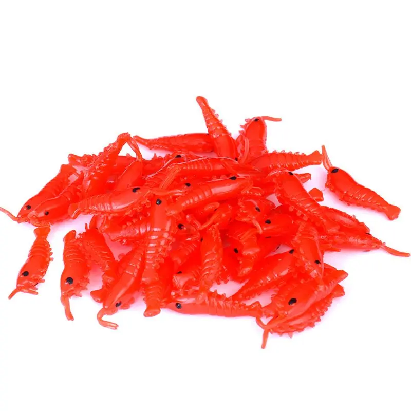 

100pcs Soft Silicone Shrimp Fishing Lures Freshwater Fishing Glow Bait Carp