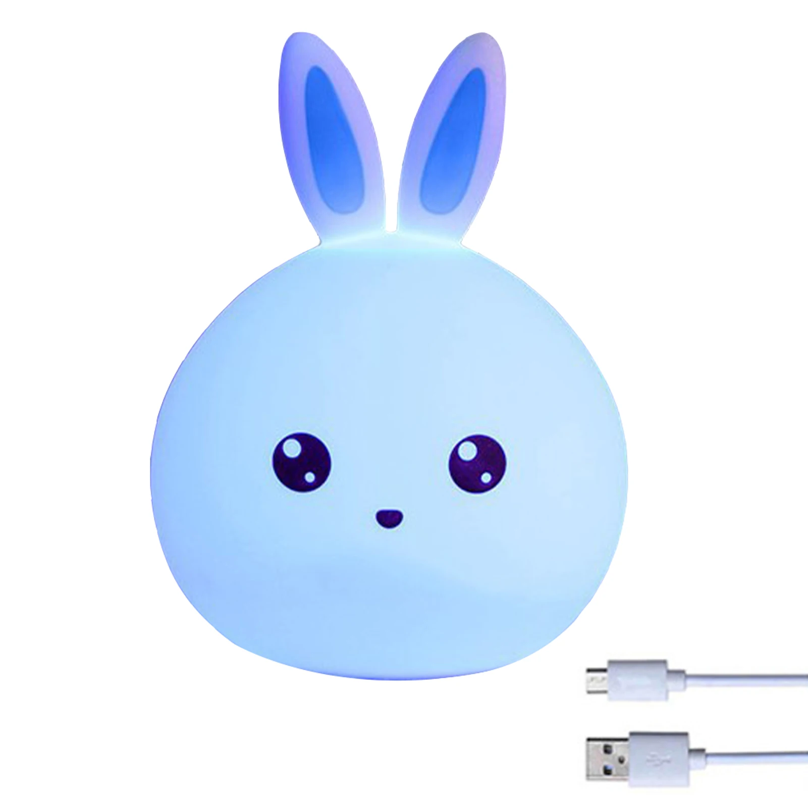 

Home Led Gift Night Light Color Changing Decorative USB Rechargeable Soft Silicone Living Room Cute Chick Touch Bedroom Children