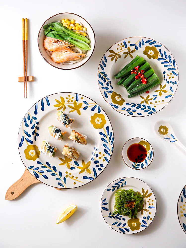 Японская керамическая посуда домашняя столовая чаша креативное блюдо для лапши