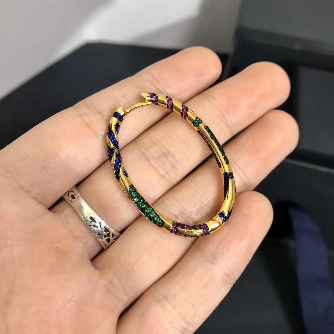 Модный шарм из стерлингового серебра копия 1:1 желтый разноцветный обруч моно