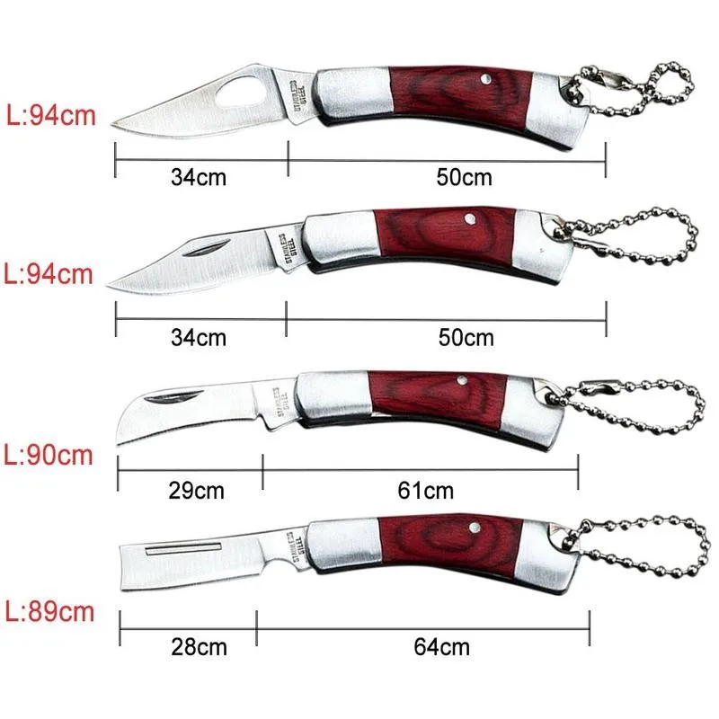 

Lovely Shell Necklace Folding Blade Knife Mini Pocket Wallet Key Ring Knives Survival EDC Tool Peeler Christmas Gift Keychain