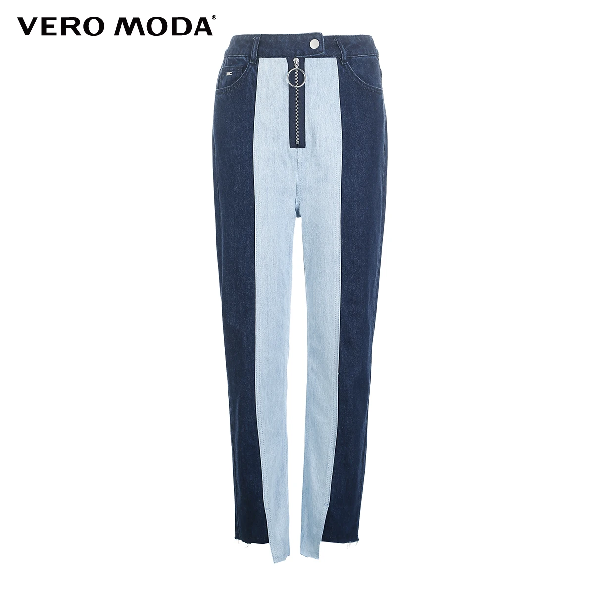 Vero Moda Новые поступления уличный стиль женские сплайсированные Высокая талия укороченные джинсы | 318449530