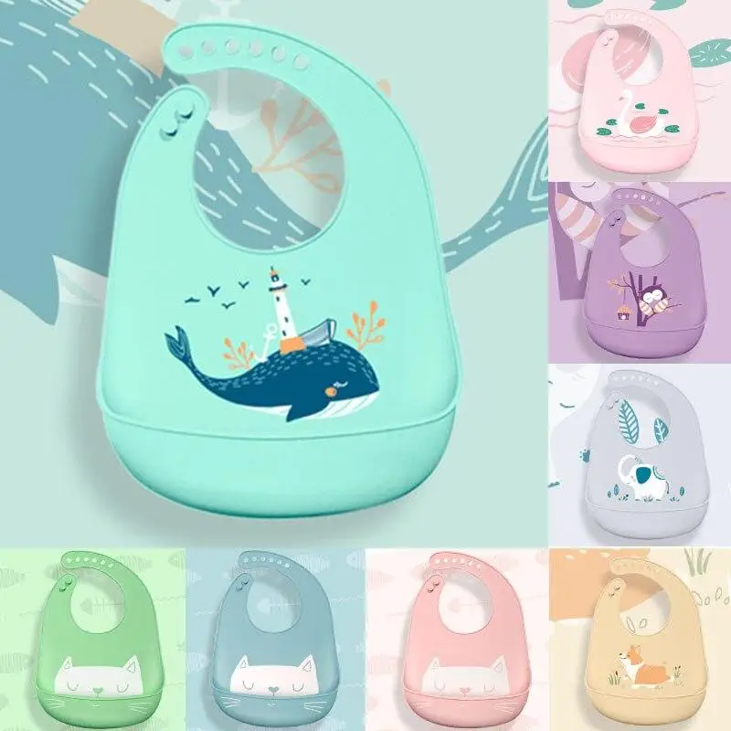 

Водонепроницаемые Детские нагрудники, регулируемые силиконовые нагрудники для младенцев, Детские фартуки для кормления, детские нагрудни...