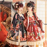 kimono lolita dress inari taisya vintage printed dress with top