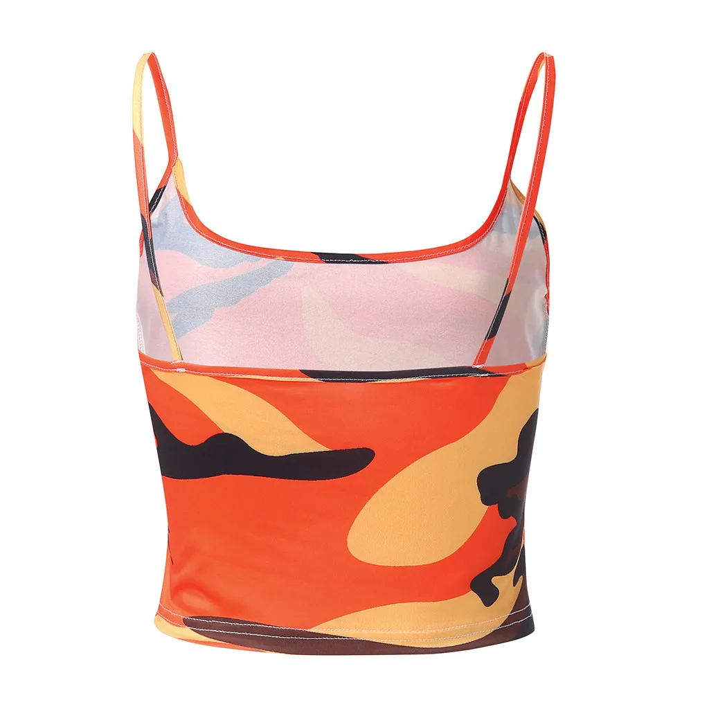 Sale and Hot Deals Summer Women Camouflage Sleeveless Tank Top Bustier Bra Vest Crop Top New Fashionable Sports Vest For