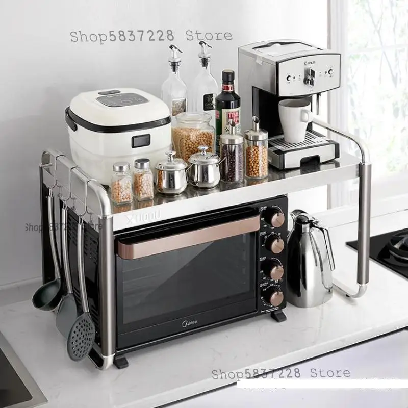 Выдвижная полка для микроволновой печи двойная из нержавеющей стали кухни