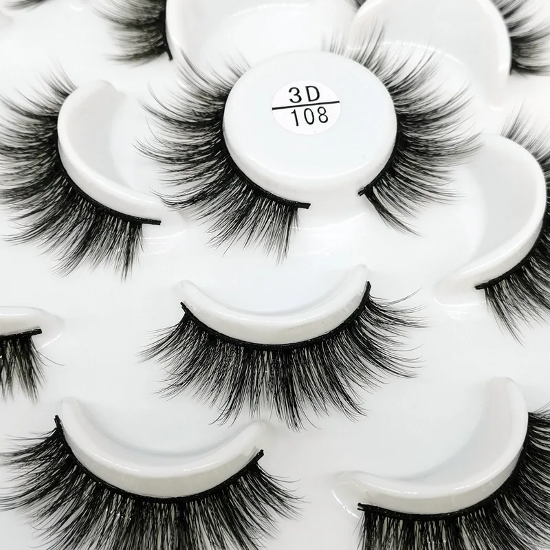 Mink eyelashes 3d mink hair eyelashes10 pairs long makeup 3d faux nature fake lashes extension false eyelashes Wholesale(10P